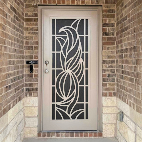 Den Defenders security screen doors and security doors professionally installed on beautiful entryway