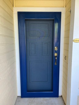 Durable Blue Security Door Installed in NorCal Entry