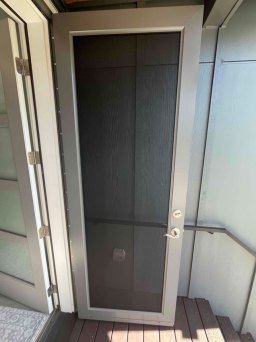 Sleek Gray Full View Security Door on Northern CA Home