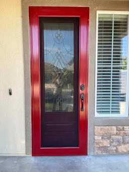 High-Contrast Red Security Door in Northern California