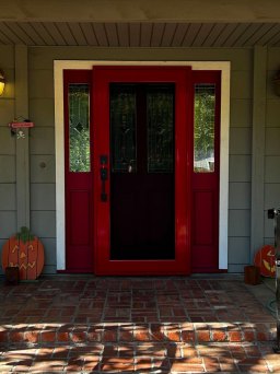 Bold Red Centurion Security Door in Northern California