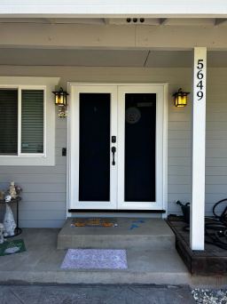 Bright White Centurion Door With Security Mesh in NorCal