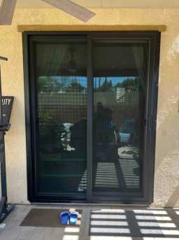 Security Sliding Screen Door in Black for NorCal Entry