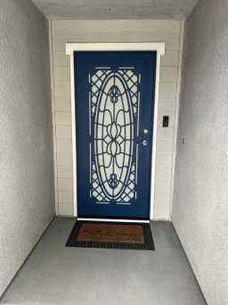 Northern California Titan Security Screen Door in Blue