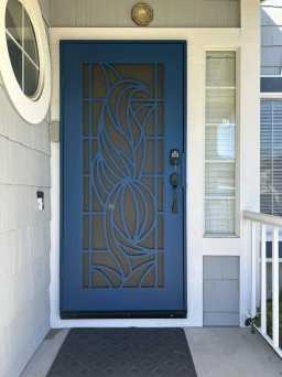 Decorative Blue Titan Security Door in Northern California