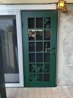 NorCal Security Door With Green Finish and Design