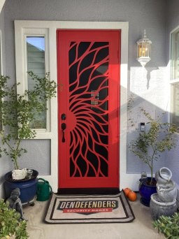 Northern California Red Security Door With Style