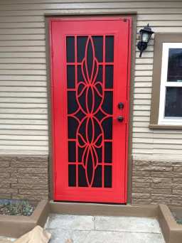 Bold Red Titan Security Door With Design in NorCal
