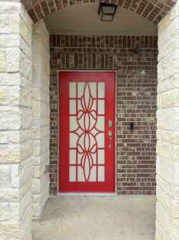 Decorative Red Titan Security Screen Door in NorCal