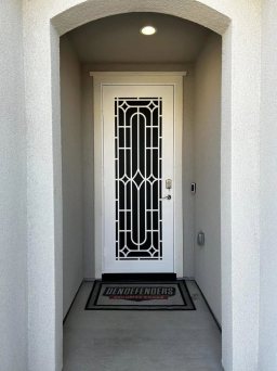 White Titan Security Door With Decorative Look in NorCal