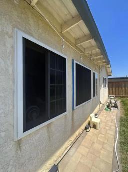NorCal Security Screens With White Frame Installed